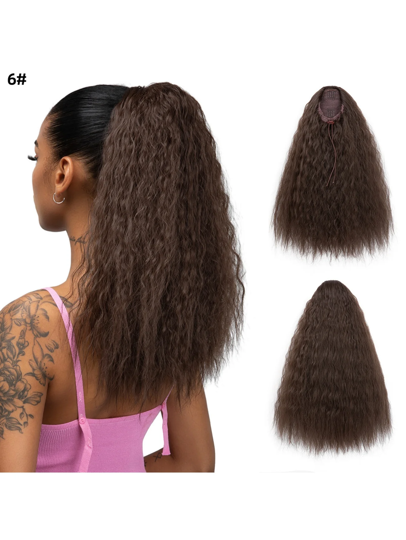 Small Curly Ponytail Synthetic Fiber Drawstring Braid High-temperature Silk Wig - Image 9