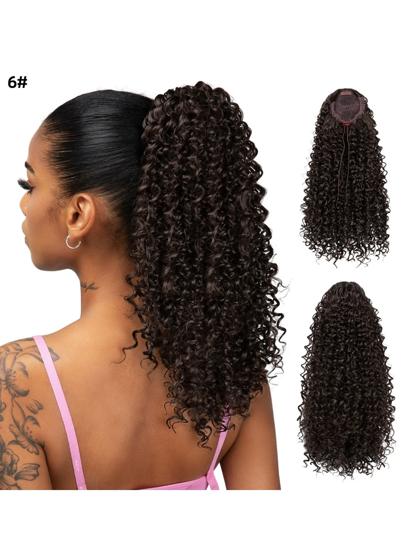 Small Curly Ponytail Synthetic Fiber Drawstring Braid High-temperature Silk Wig - Image 5