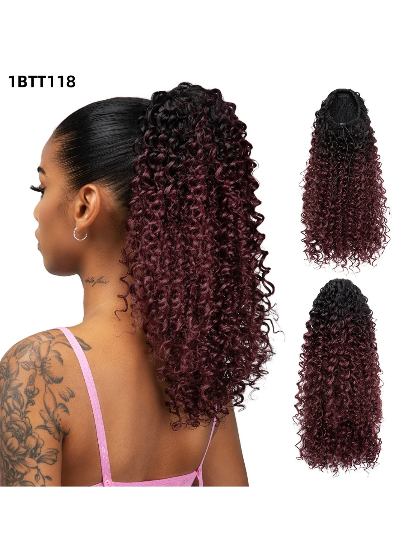 Small Curly Ponytail Synthetic Fiber Drawstring Braid High-temperature Silk Wig - Image 7