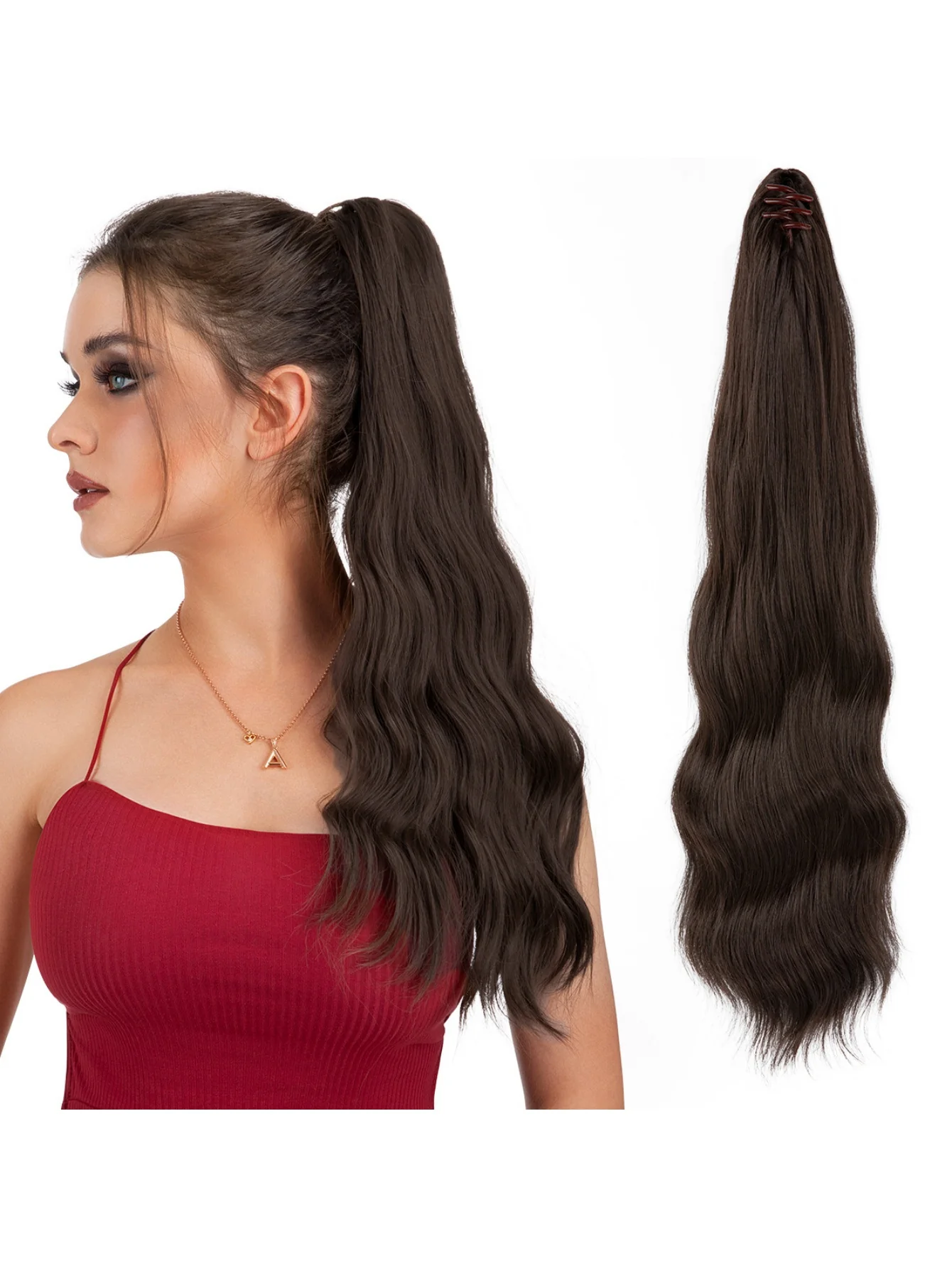Big Wavy Ponytail Hair Extension Wig - Image 15