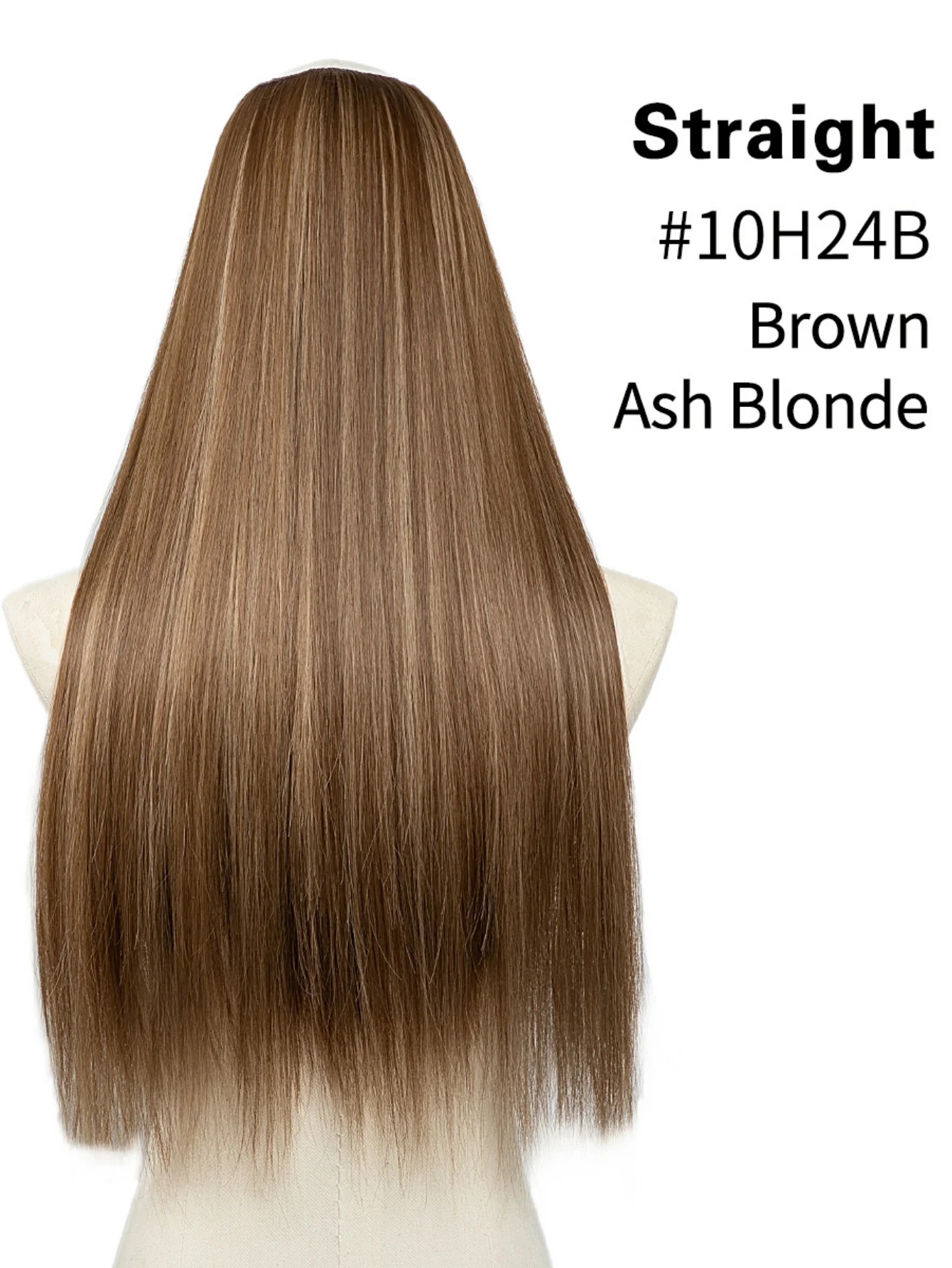 U-shaped Half-head Wig With Seamless Hair Extensions, One-piece Long Straight Wig - Image 12