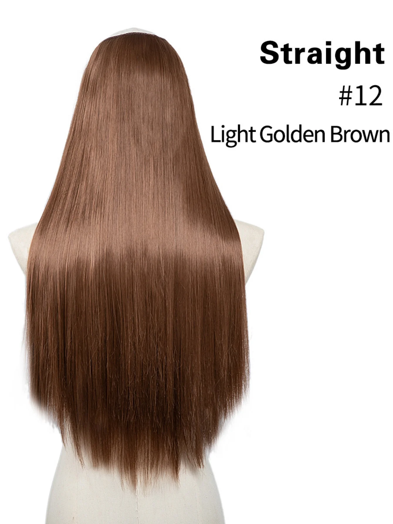 U-shaped Half-head Wig With Seamless Hair Extensions, One-piece Long Straight Wig - Image 13