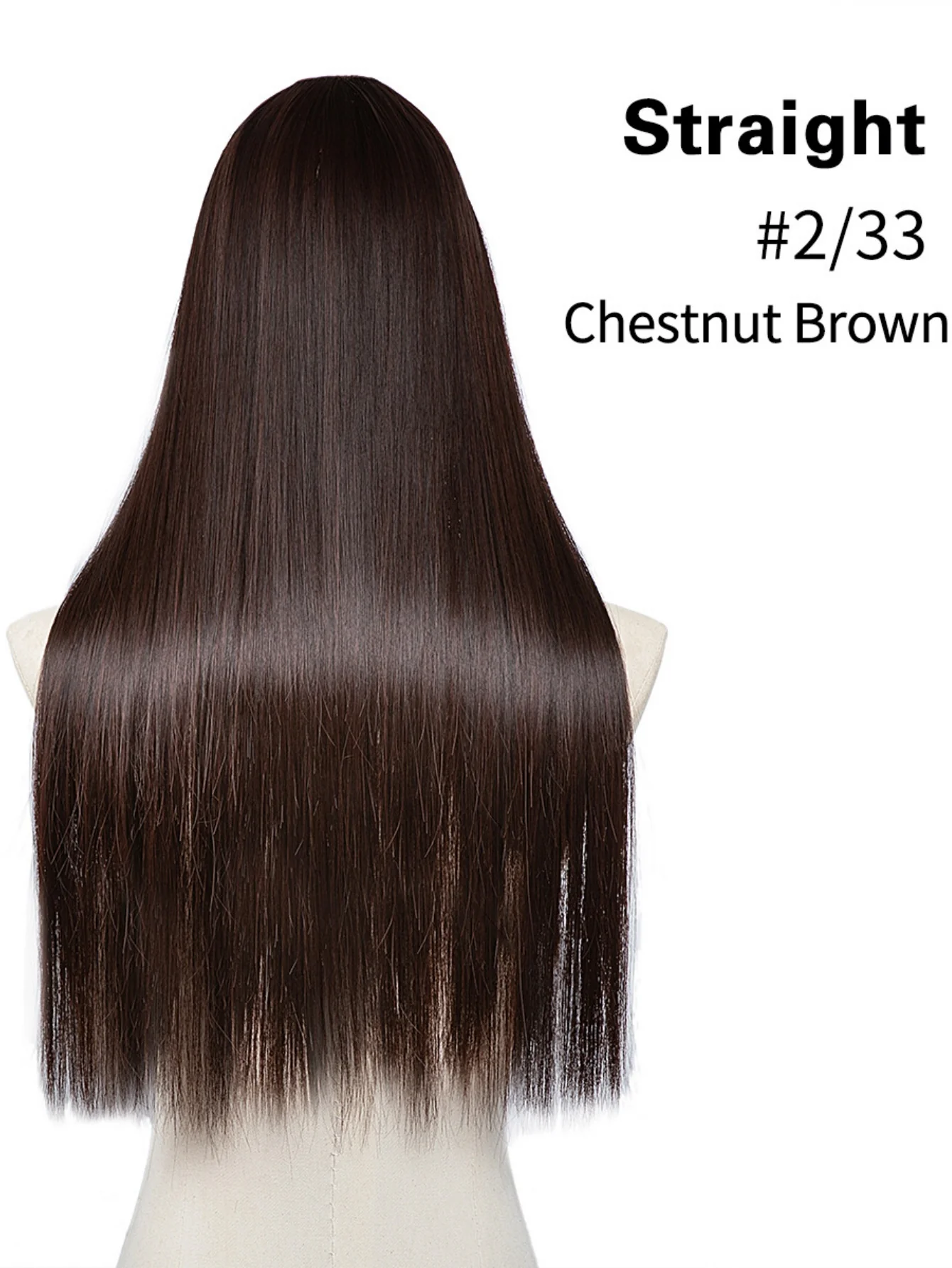 U-shaped Half-head Wig With Seamless Hair Extensions, One-piece Long Straight Wig - Image 18