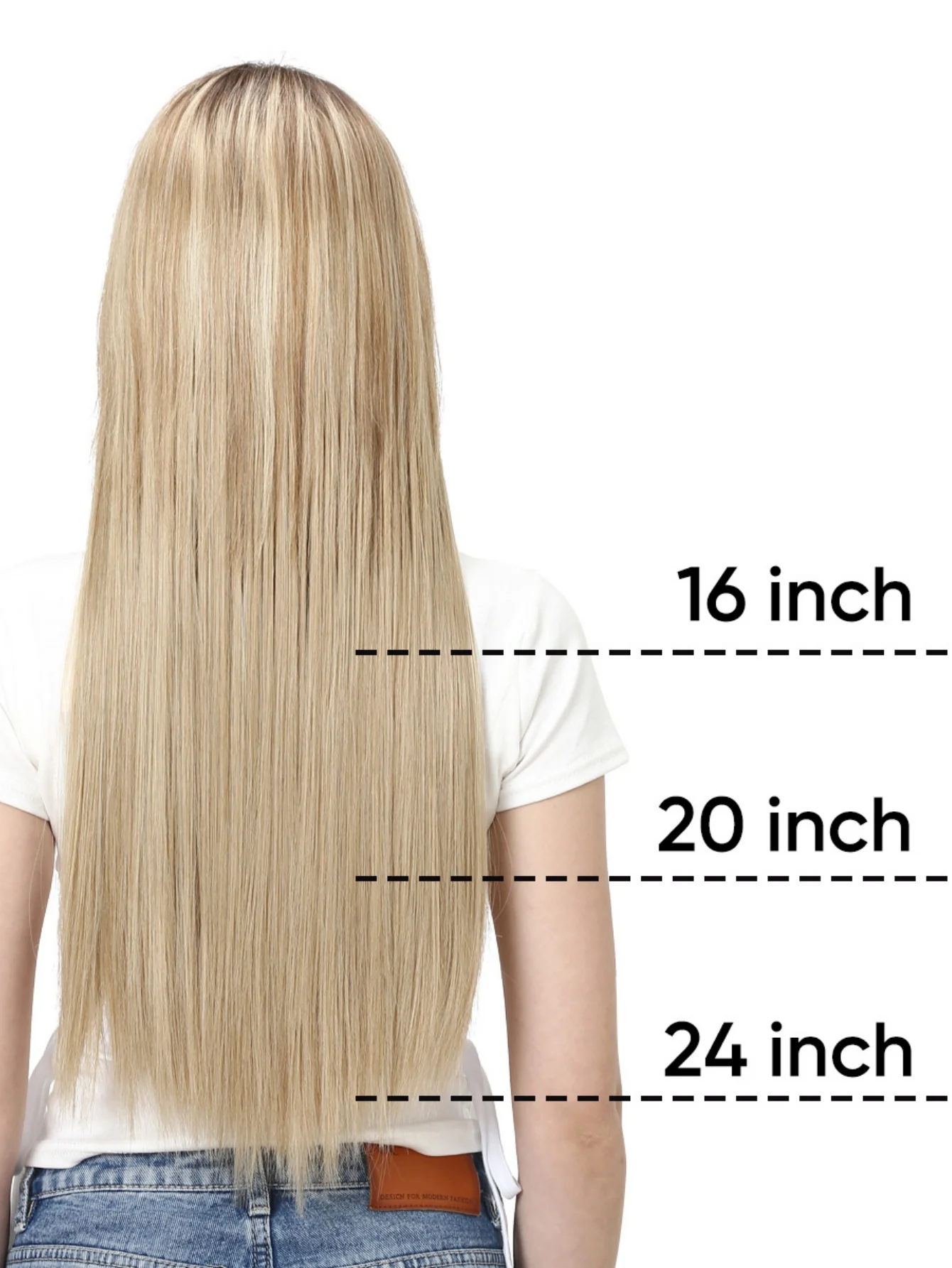U-shaped Half-head Wig With Seamless Hair Extensions, One-piece Long Straight Wig - Image 3