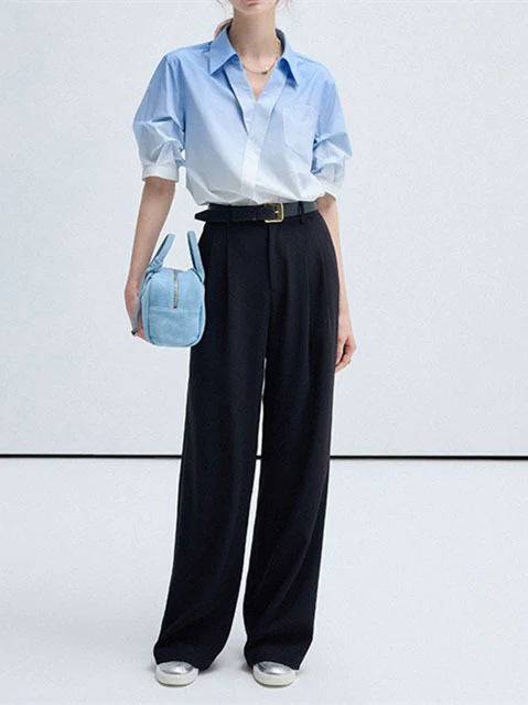 Loose-fitting, Versatile Blended Chiffon Short-sleeved Top - Image 2