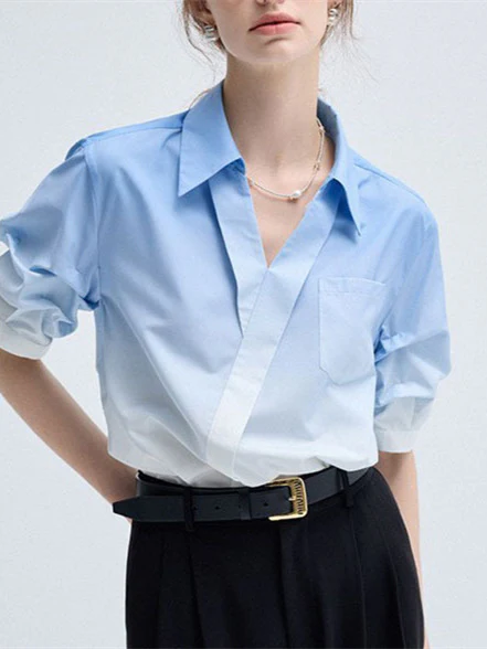 Loose-fitting, Versatile Blended Chiffon Short-sleeved Top - Image 5