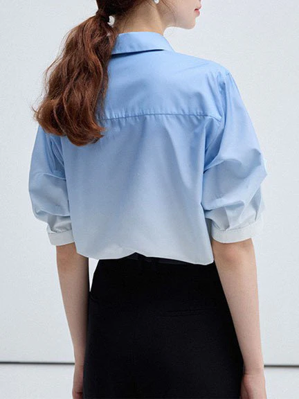 Loose-fitting, Versatile Blended Chiffon Short-sleeved Top - Image 9