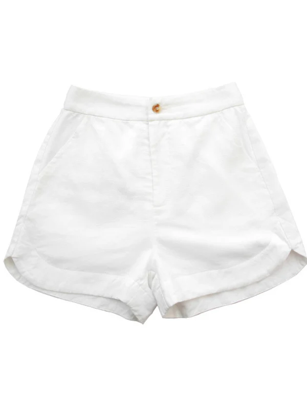 Lightweight Tencel High-waisted Non-stretch Shorts - Image 8