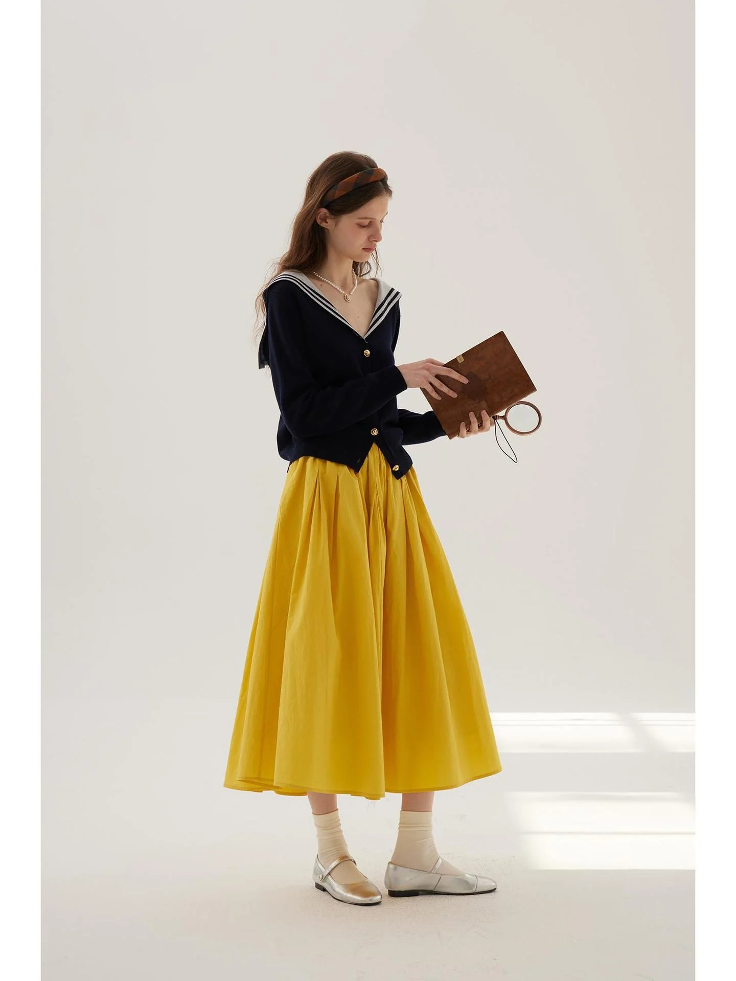 Solid Color Cotton Medium Elastic Straight Leg Trousers - Image 8