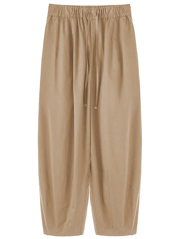 100% Cotton Wide-leg Cropped Trousers With Pockets And No Stretch - Image 18