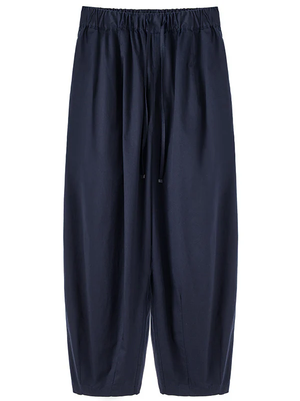 100% Cotton Wide-leg Cropped Trousers With Pockets And No Stretch - Image 20