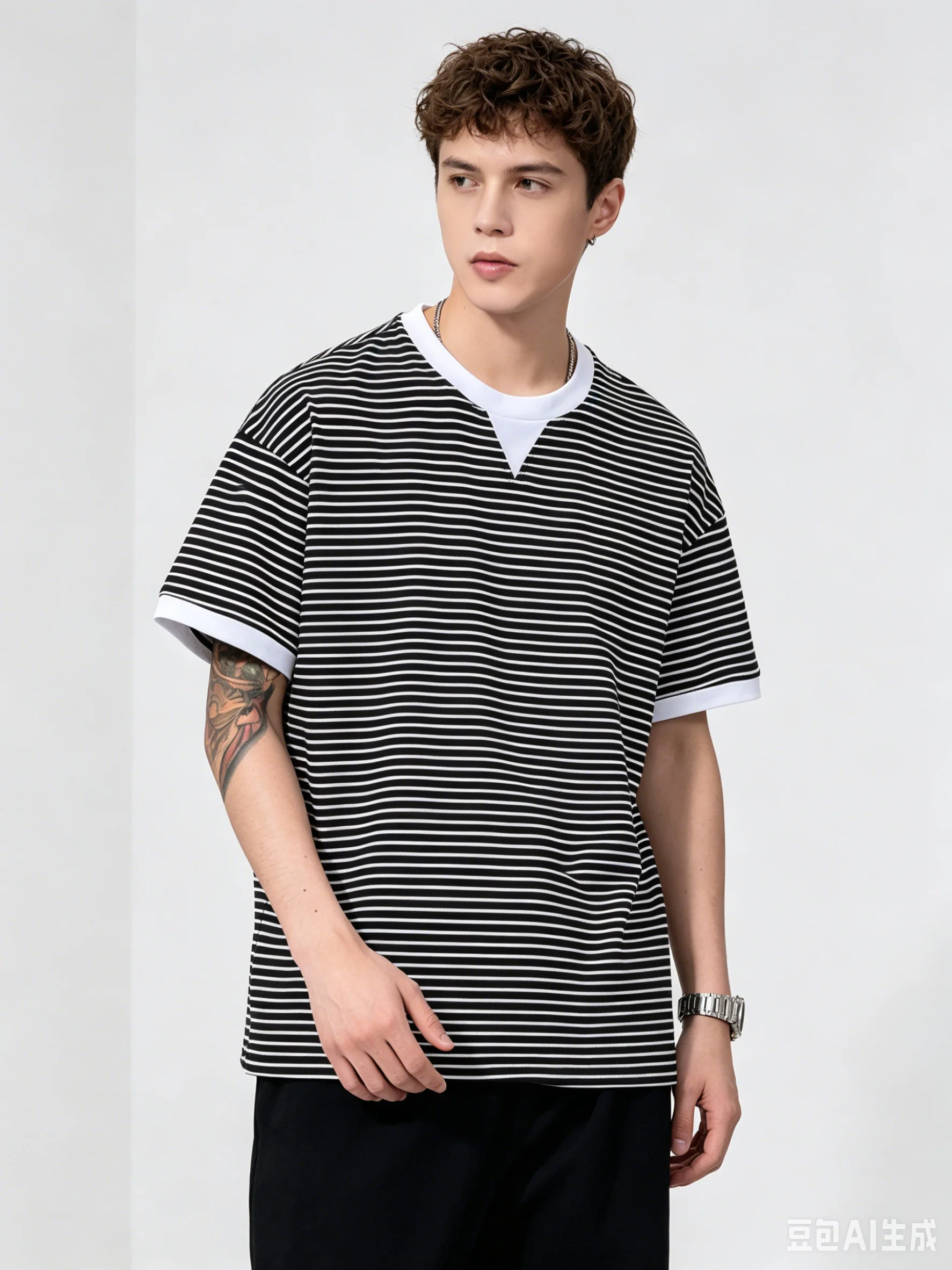 Layered-look Stripes T-shirts