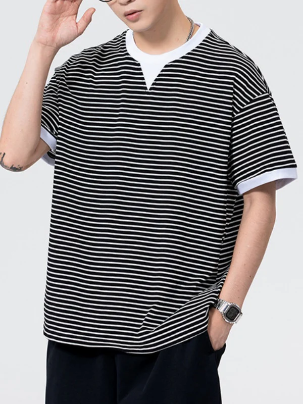 Layered-look Stripes T-shirts - Image 2