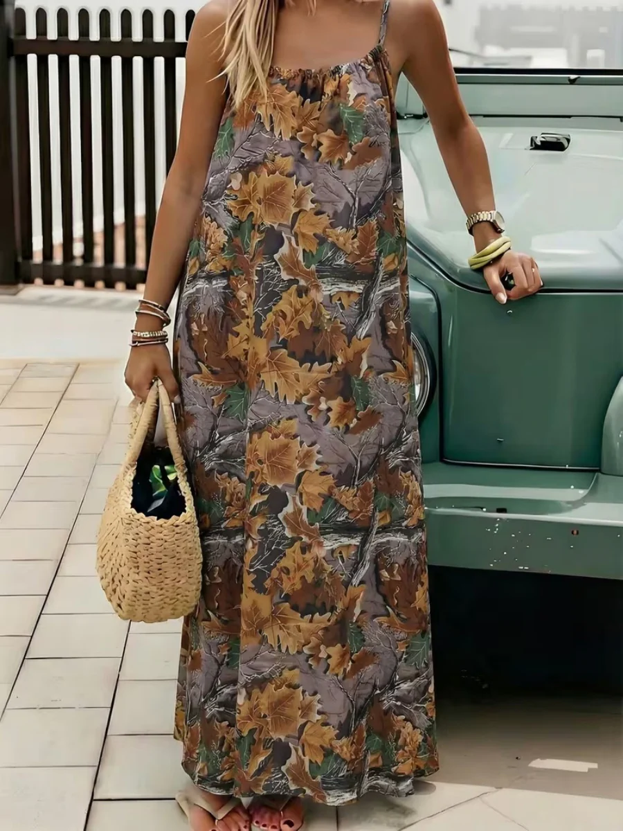 Vacation Halter-neck Backless Loose Long Dress - Image 10