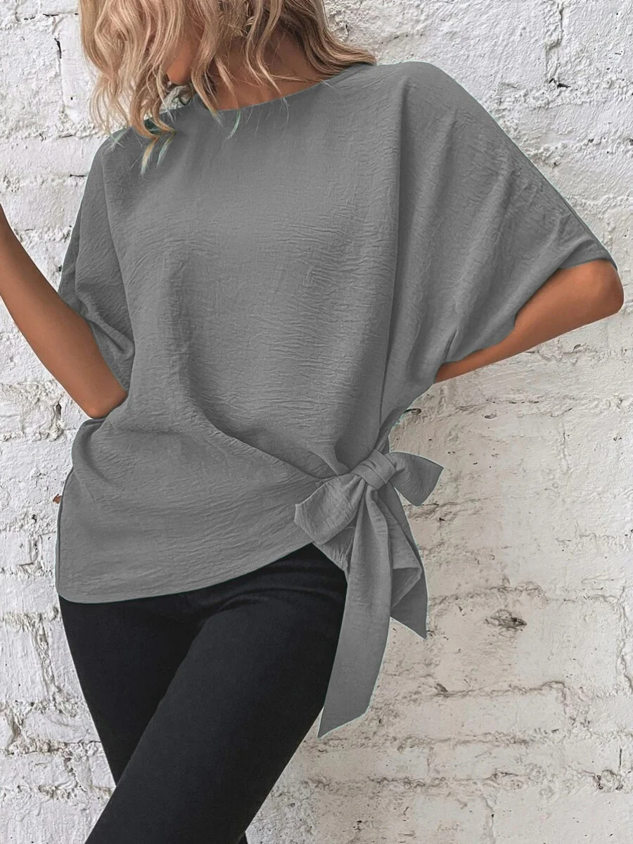 Batwing Sleeve Loose Casual Short-sleeved T-shirt - Image 11