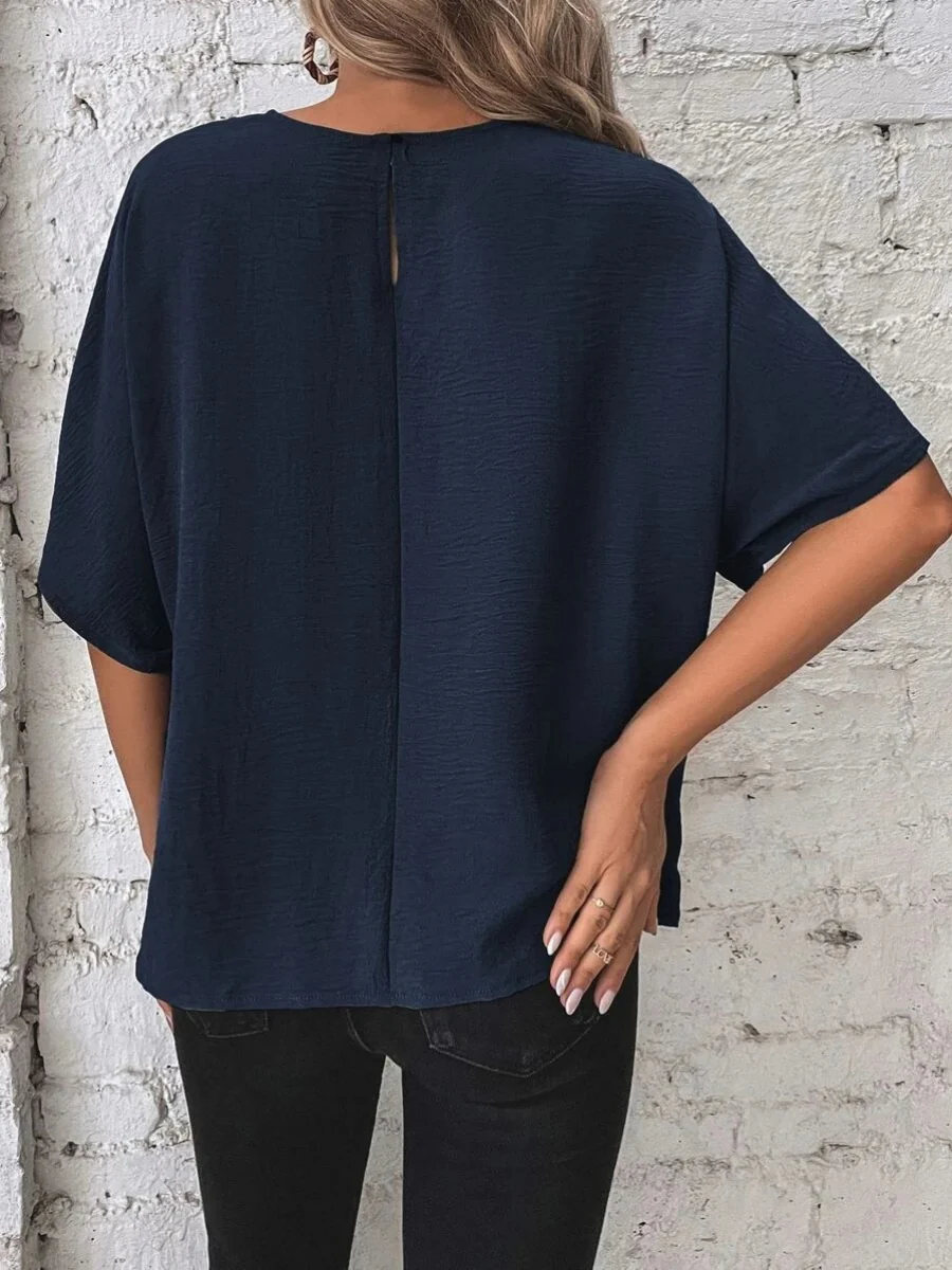Batwing Sleeve Loose Casual Short-sleeved T-shirt - Image 15