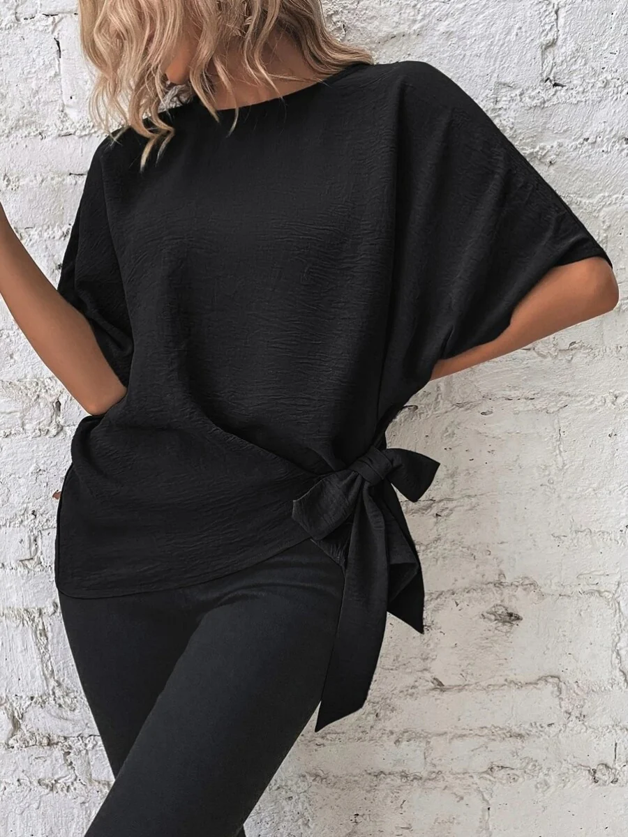 Batwing Sleeve Loose Casual Short-sleeved T-shirt - Image 16