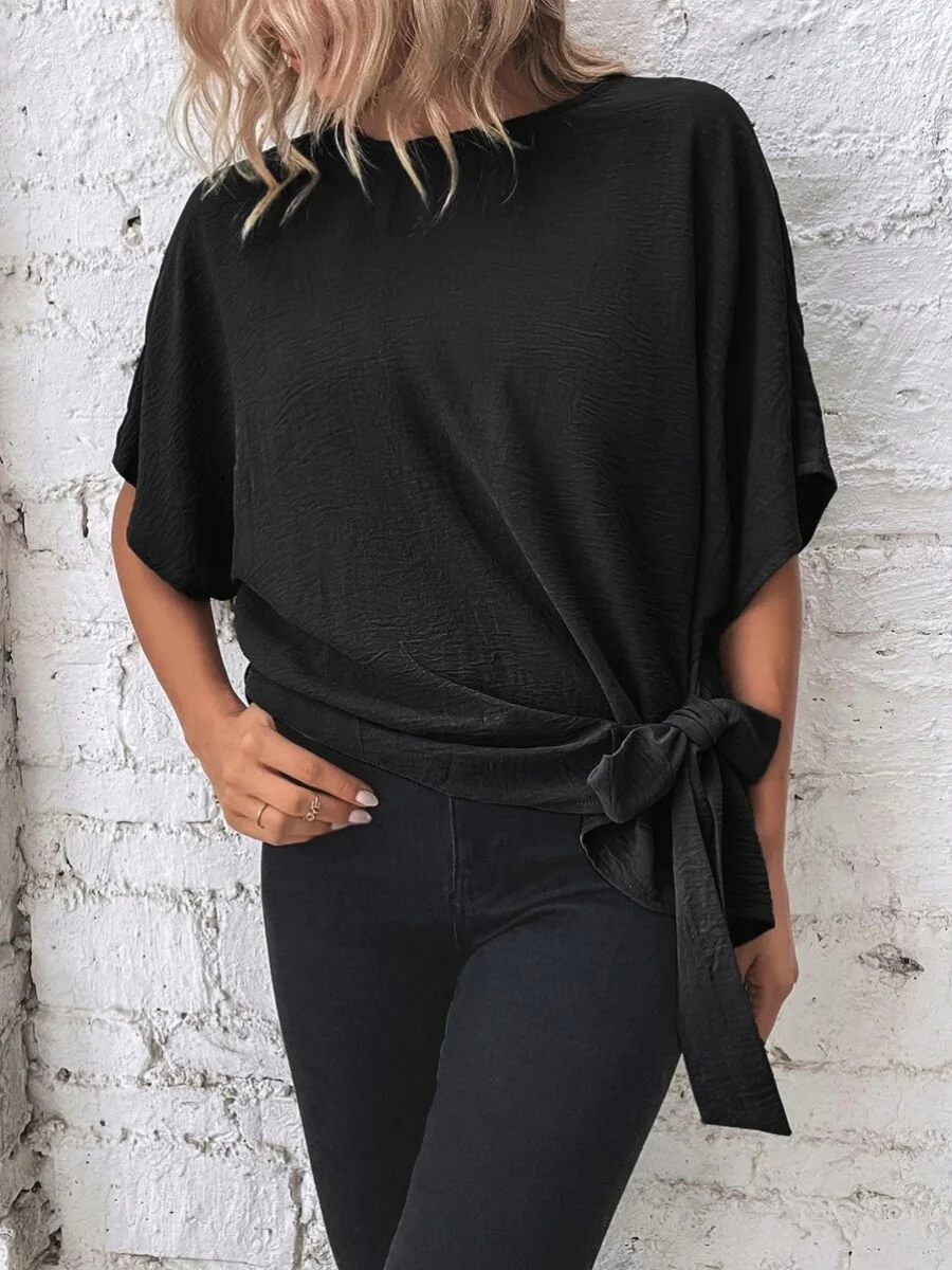 Batwing Sleeve Loose Casual Short-sleeved T-shirt - Image 17