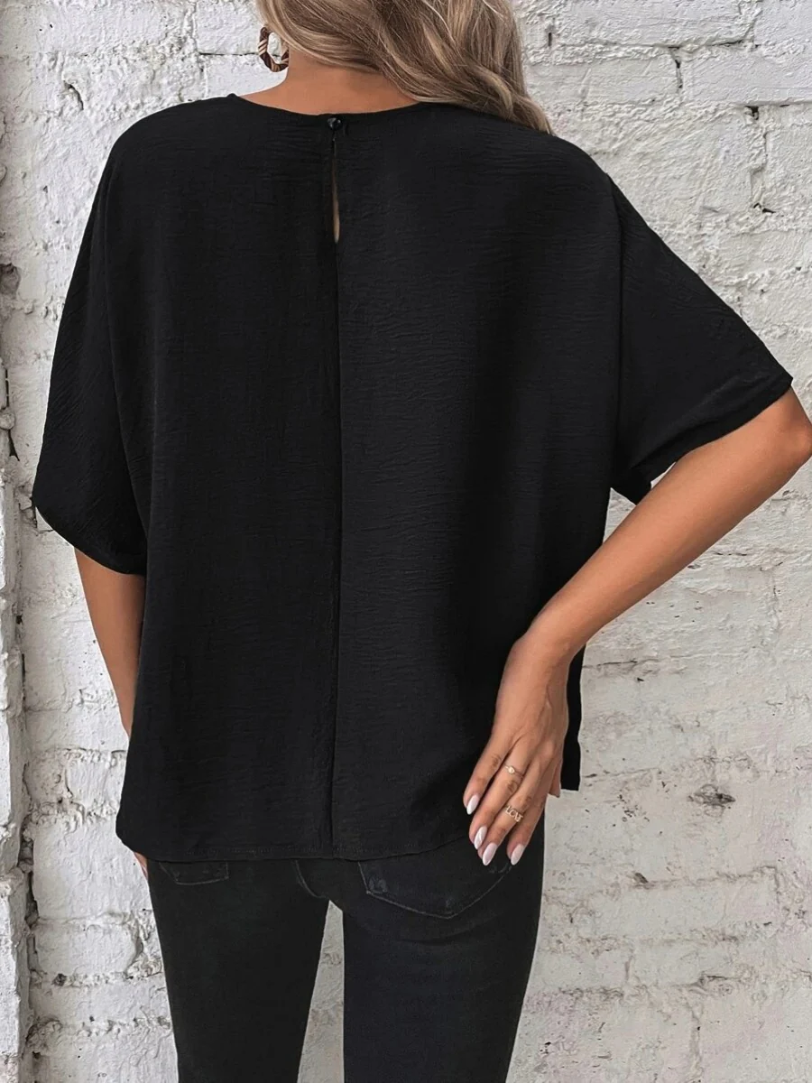 Batwing Sleeve Loose Casual Short-sleeved T-shirt - Image 18