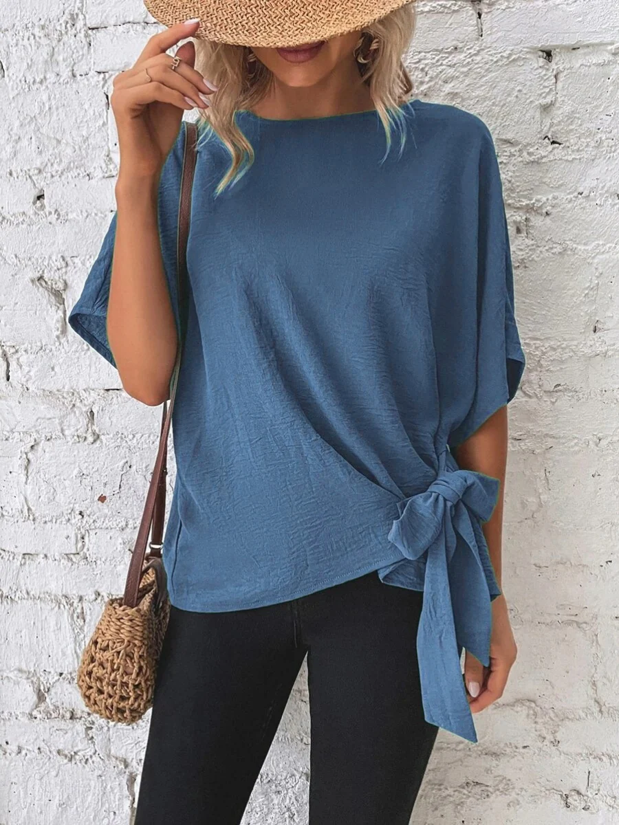 Batwing Sleeve Loose Casual Short-sleeved T-shirt - Image 3