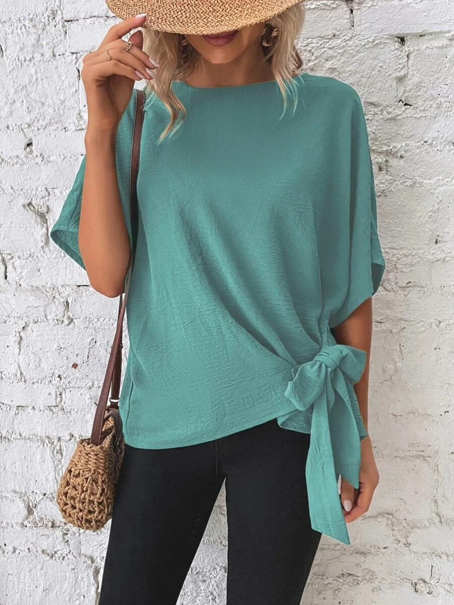 Batwing Sleeve Loose Casual Short-sleeved T-shirt - Image 4
