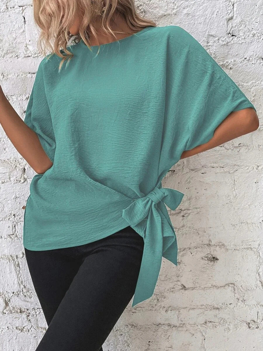 Batwing Sleeve Loose Casual Short-sleeved T-shirt - Image 5