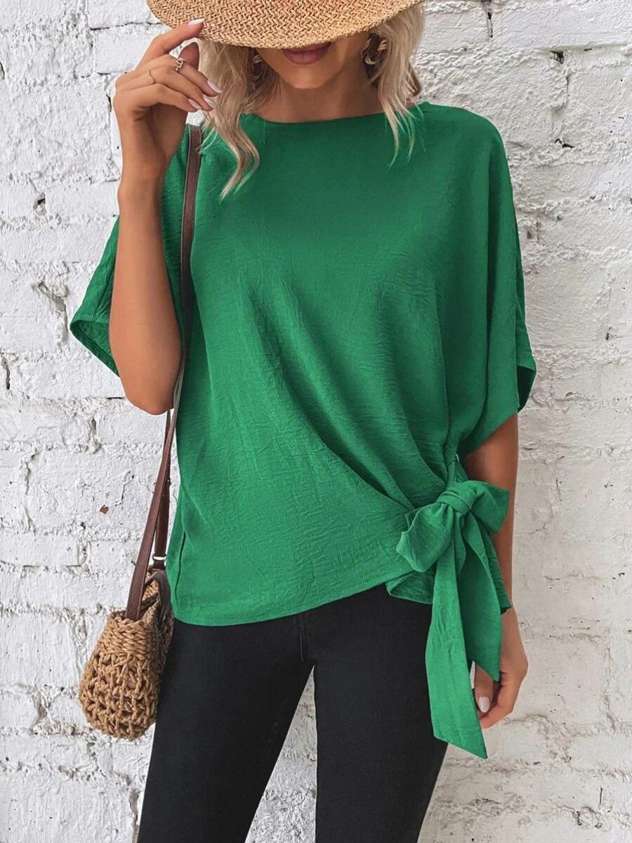 Batwing Sleeve Loose Casual Short-sleeved T-shirt - Image 7