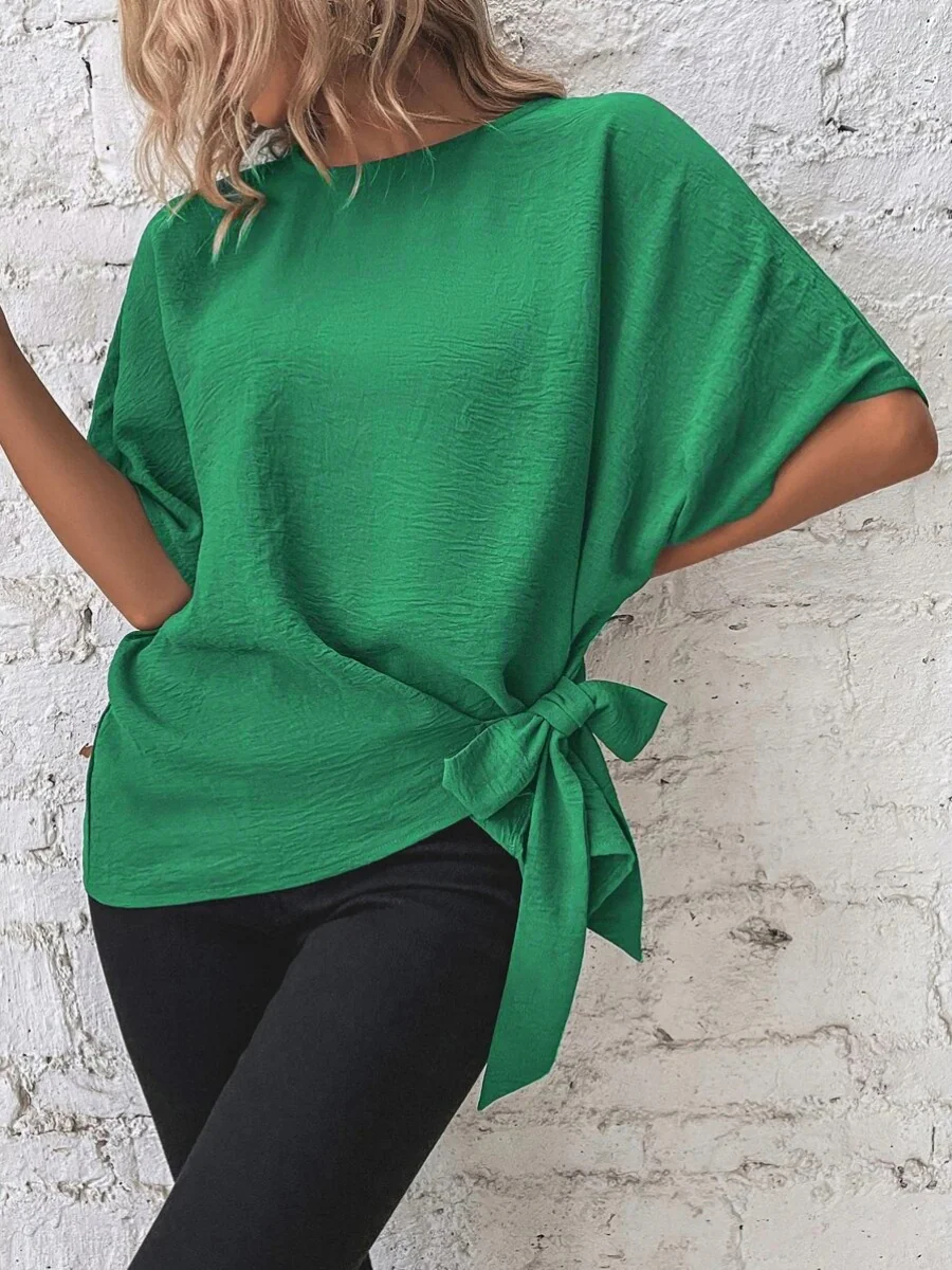 Batwing Sleeve Loose Casual Short-sleeved T-shirt - Image 8