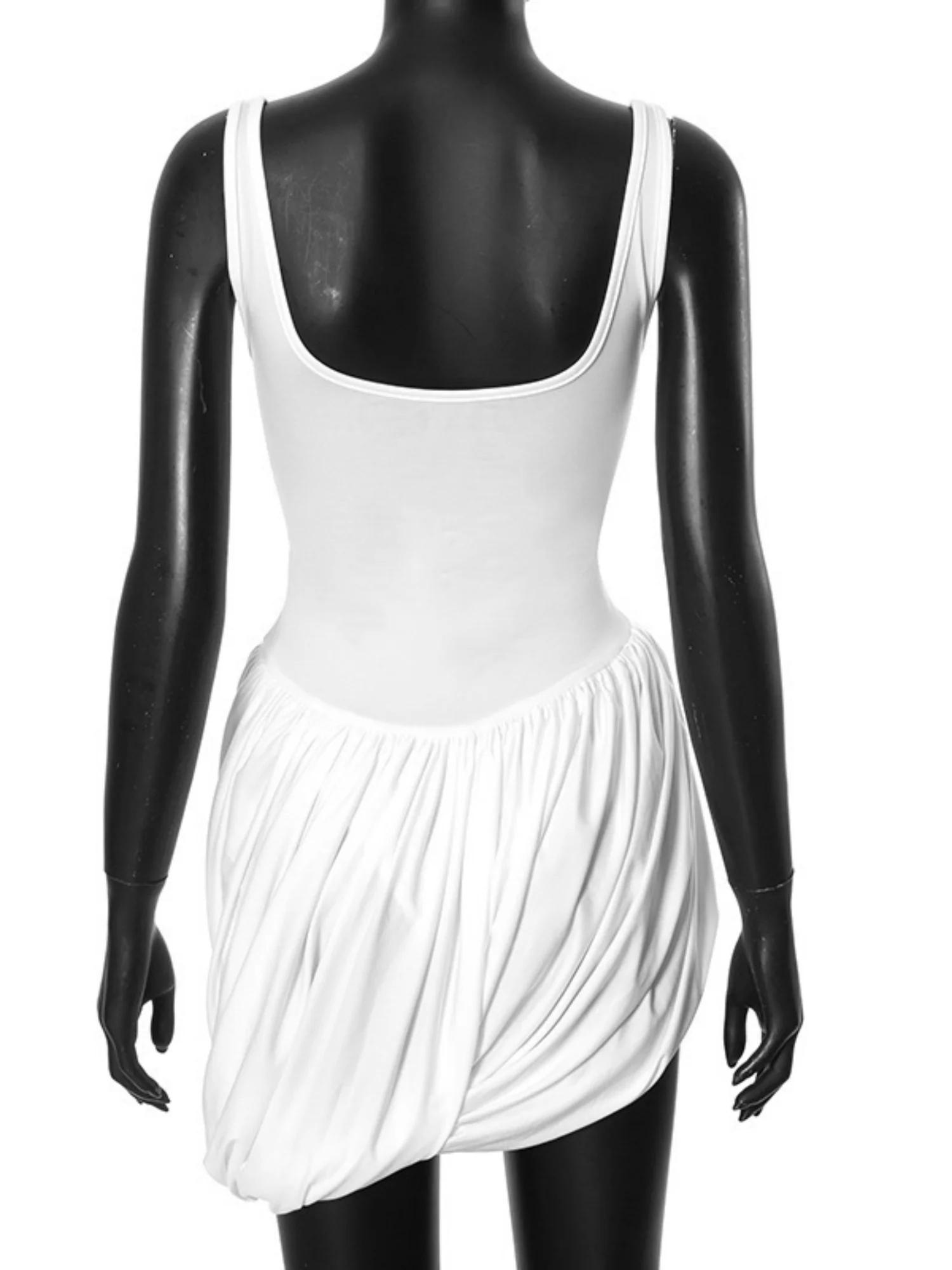 Irregular Hem High-waisted Sleeveless Mini&Short Dresses - Image 7