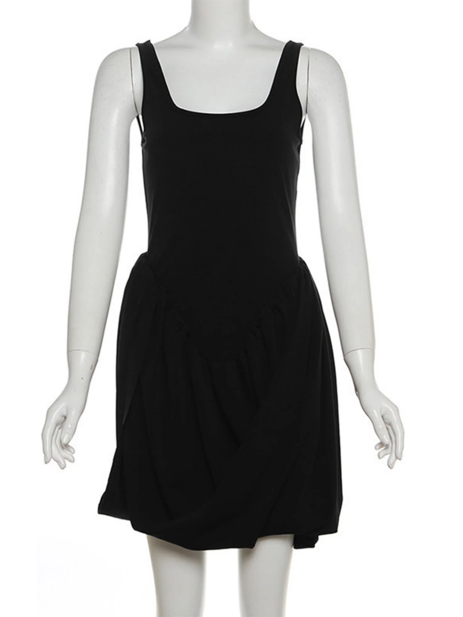 Irregular Hem High-waisted Sleeveless Mini&Short Dresses - Image 8