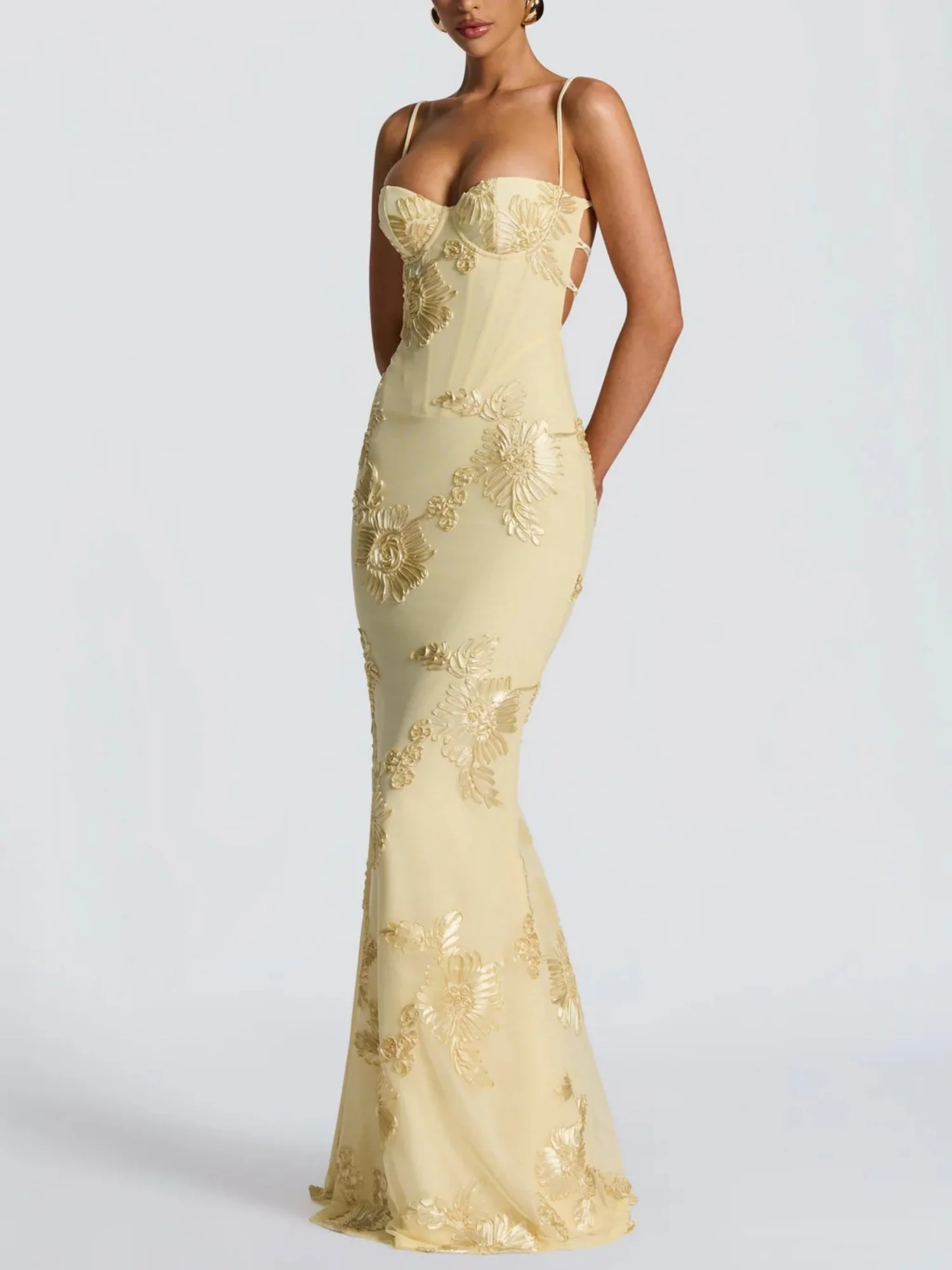 Printed Camisoles Waist-cinching And Hip-hugging Maxi Dresses - Image 3