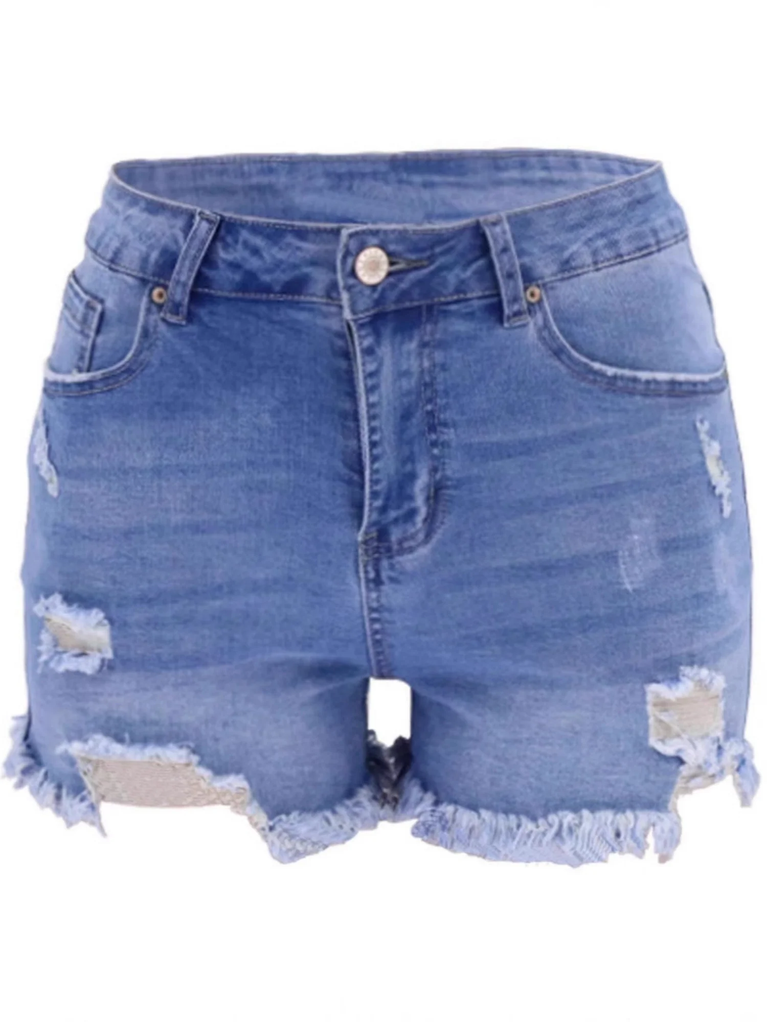 Hole Tassel High-waisted Stretch Washed Jeans - Image 5