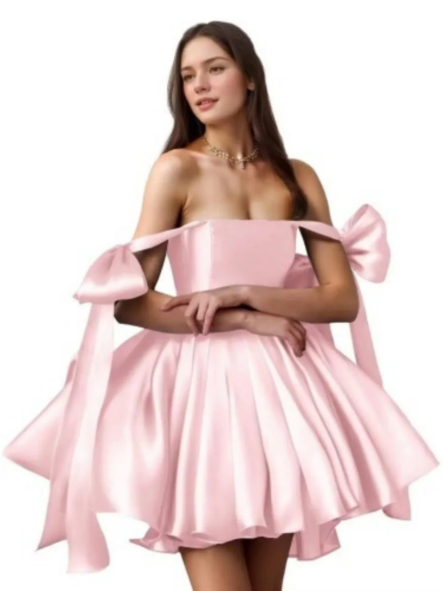 Strapless Satin Evening Dress - Image 6
