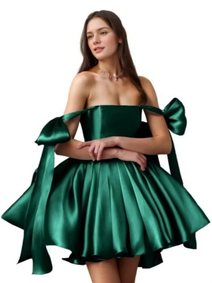 Strapless Satin Evening Dress - Image 9