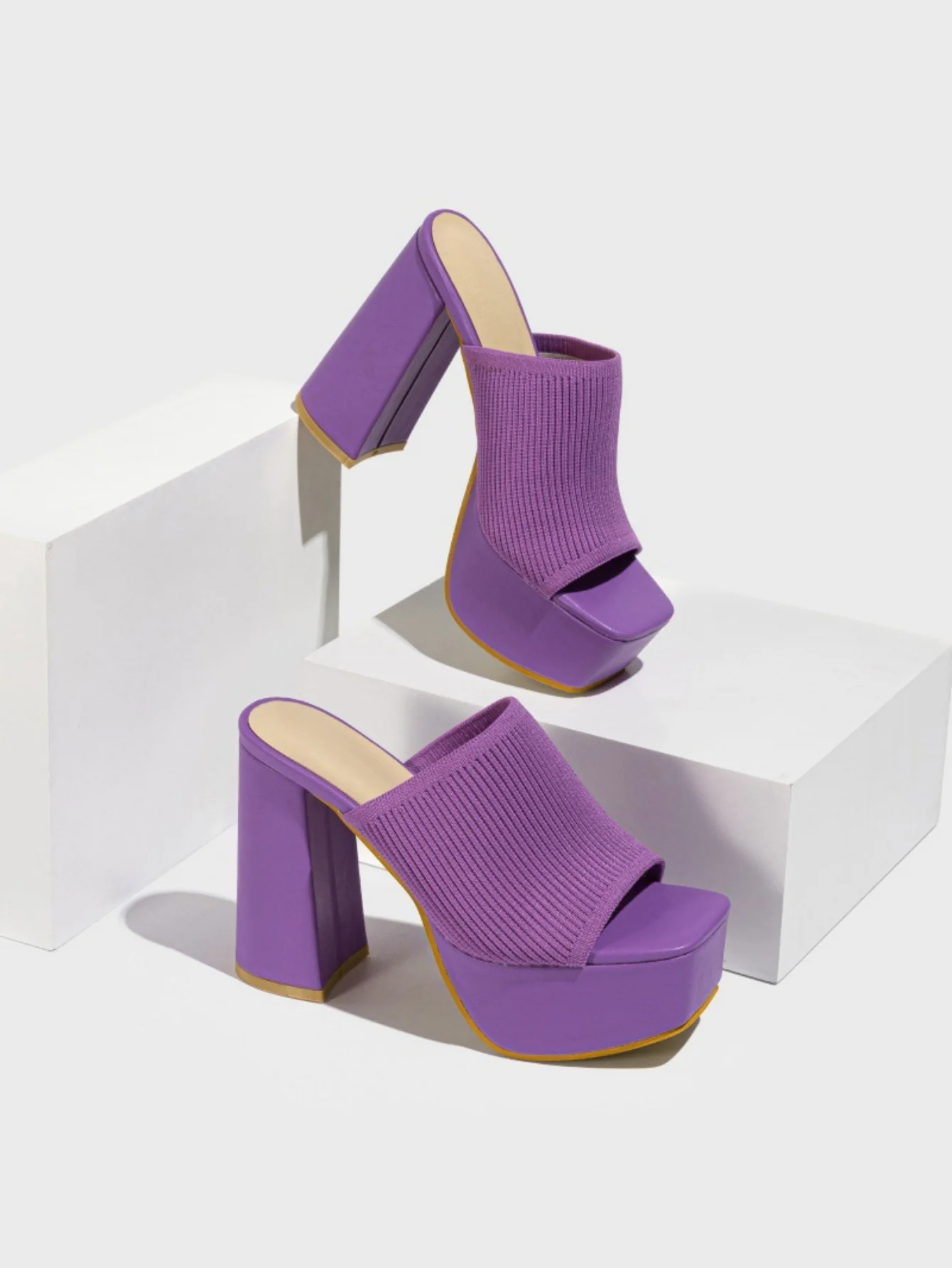 Flyknit Fashion Chunky Heel Waterproof Platform Outdoor Street Sandals - Image 10
