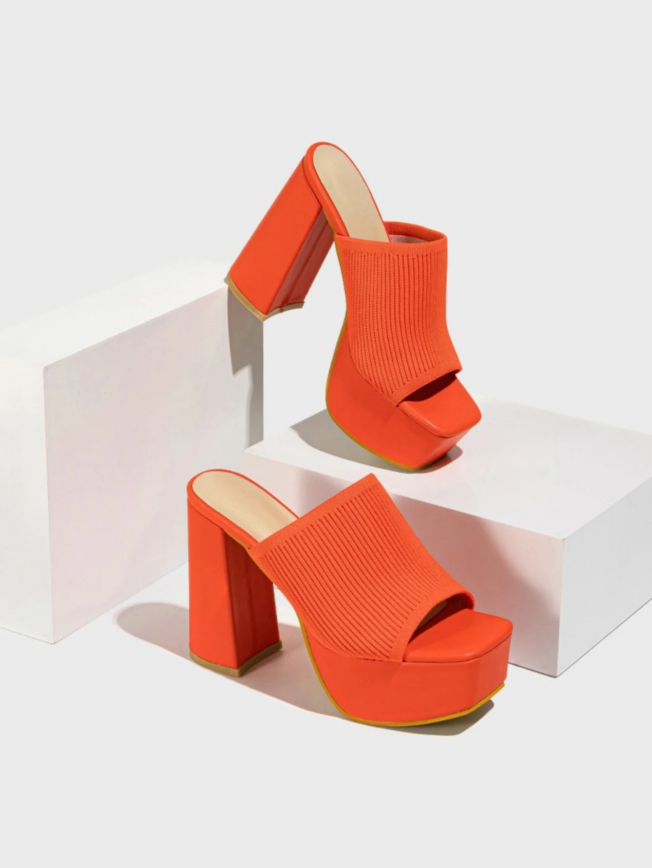Flyknit Fashion Chunky Heel Waterproof Platform Outdoor Street Sandals - Image 22