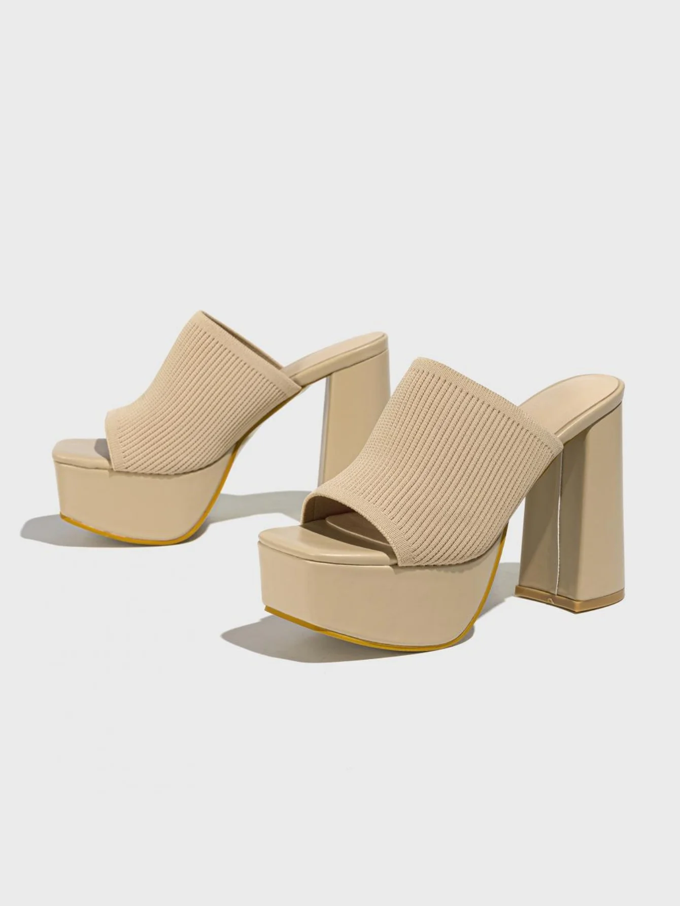 Flyknit Fashion Chunky Heel Waterproof Platform Outdoor Street Sandals - Image 5