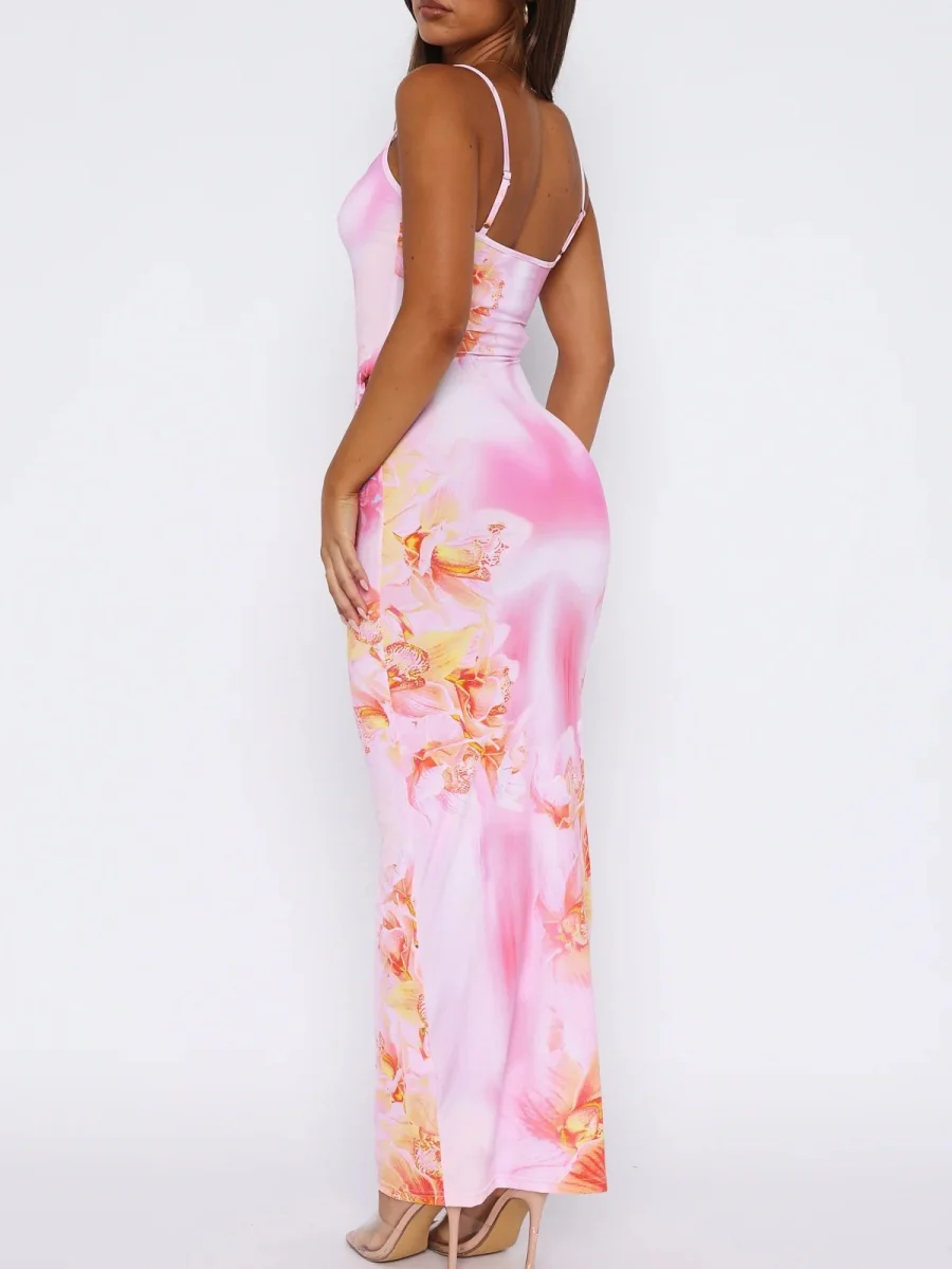 Liber Spring Women's Backless Abstract Maxi Dresses - Image 11