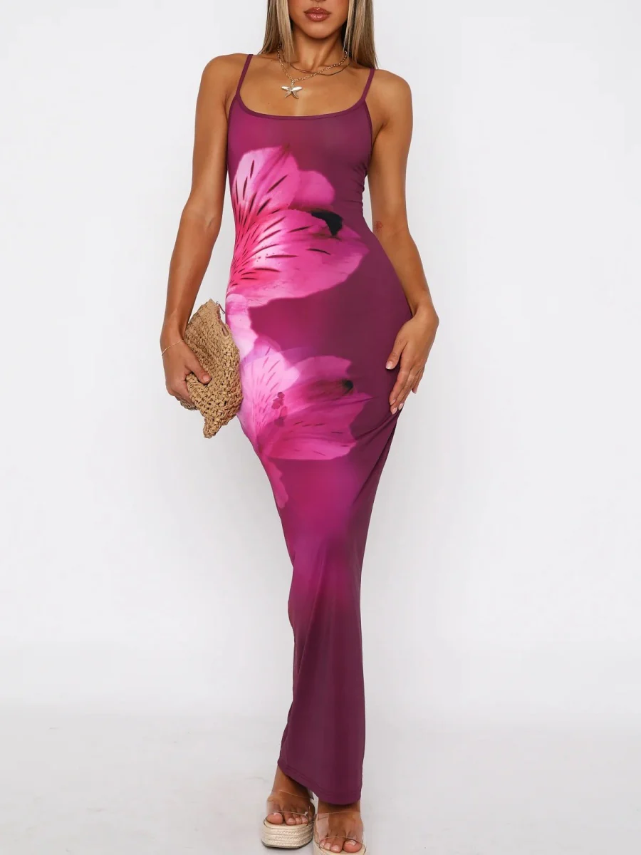 Liber Spring Women's Backless Abstract Maxi Dresses - Image 15