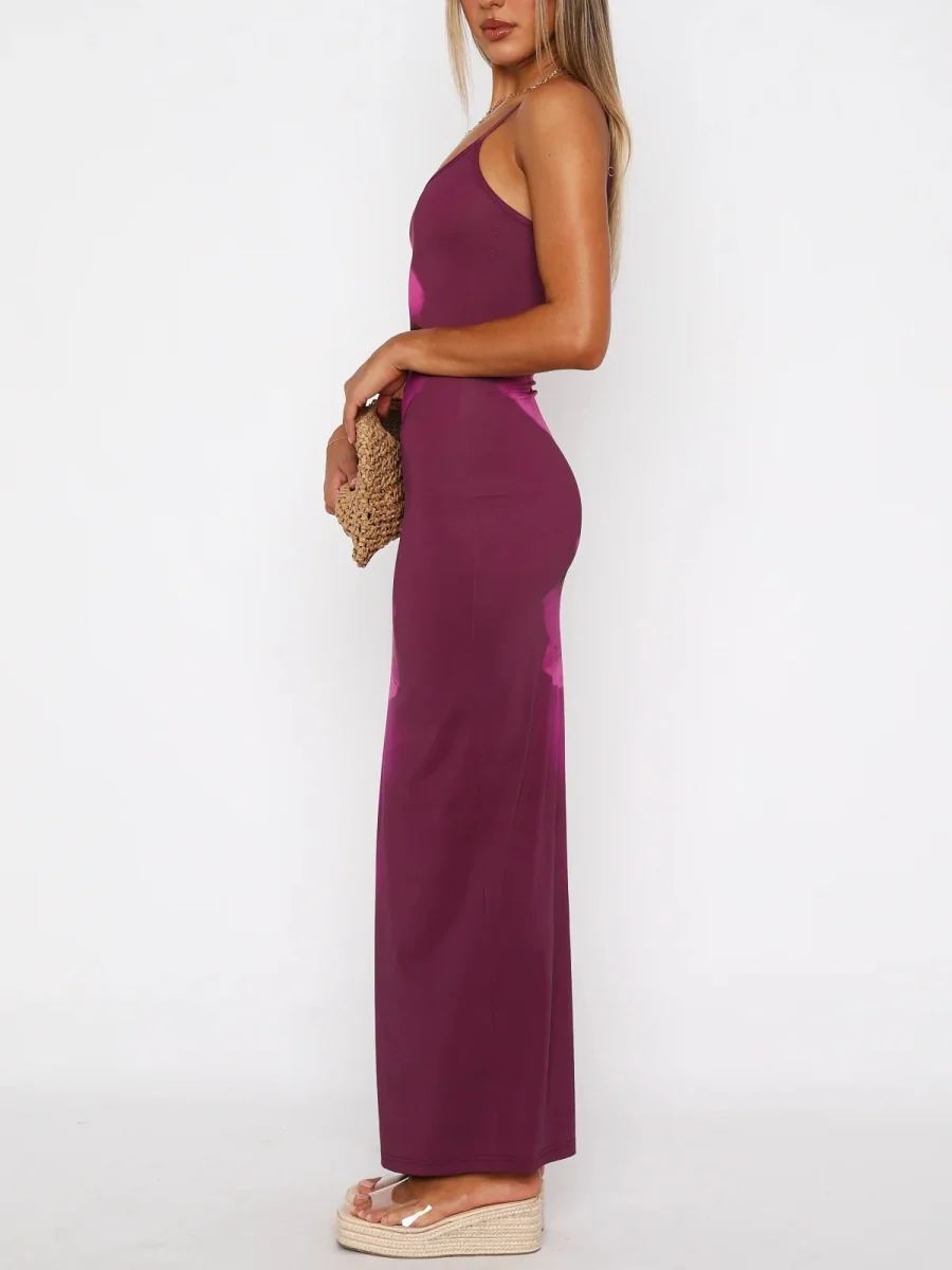 Liber Spring Women's Backless Abstract Maxi Dresses - Image 16