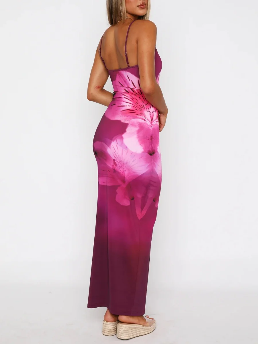 Liber Spring Women's Backless Abstract Maxi Dresses - Image 17