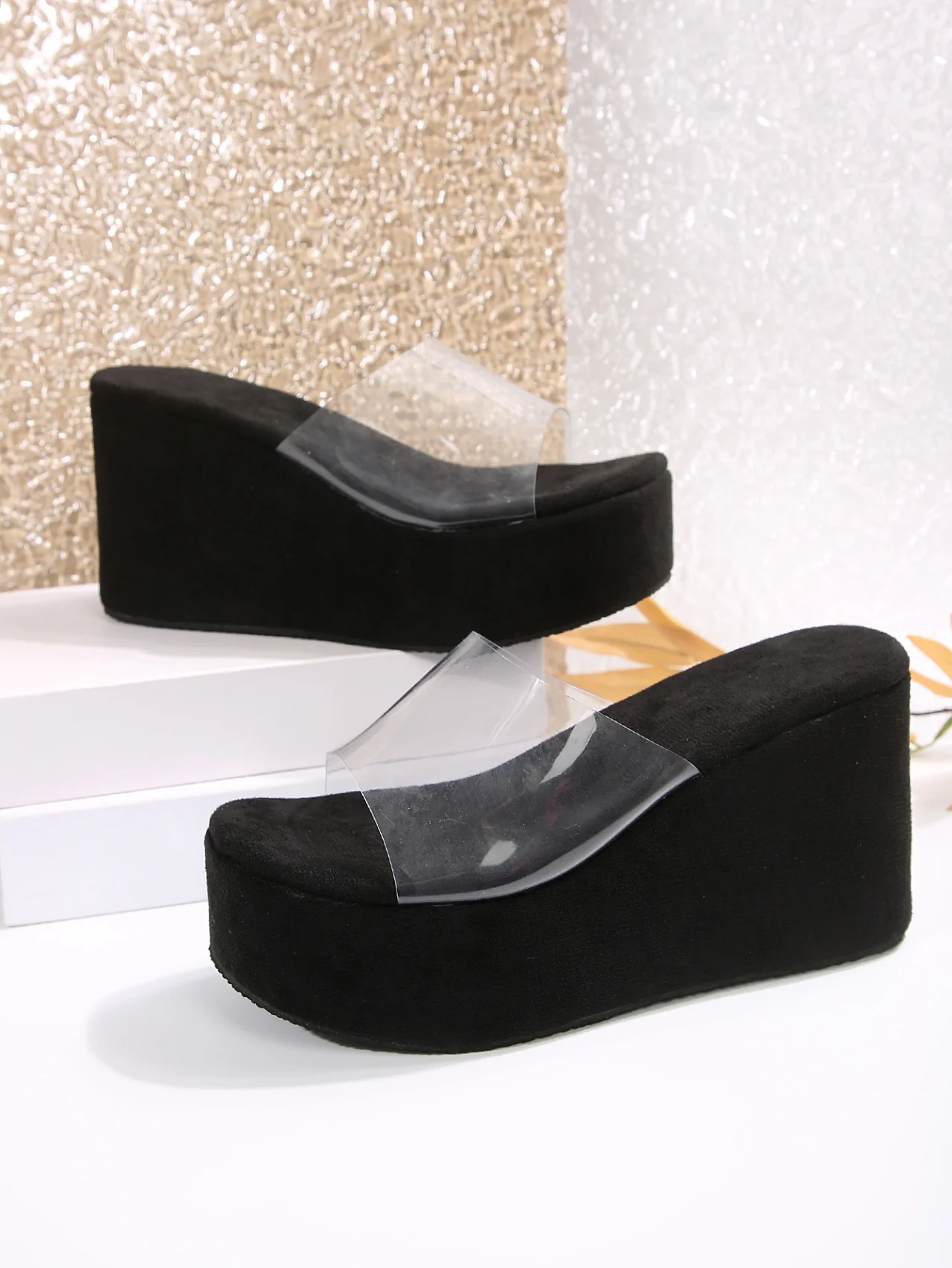 Transparent PVC Wedge Platform Sandals - Image 6