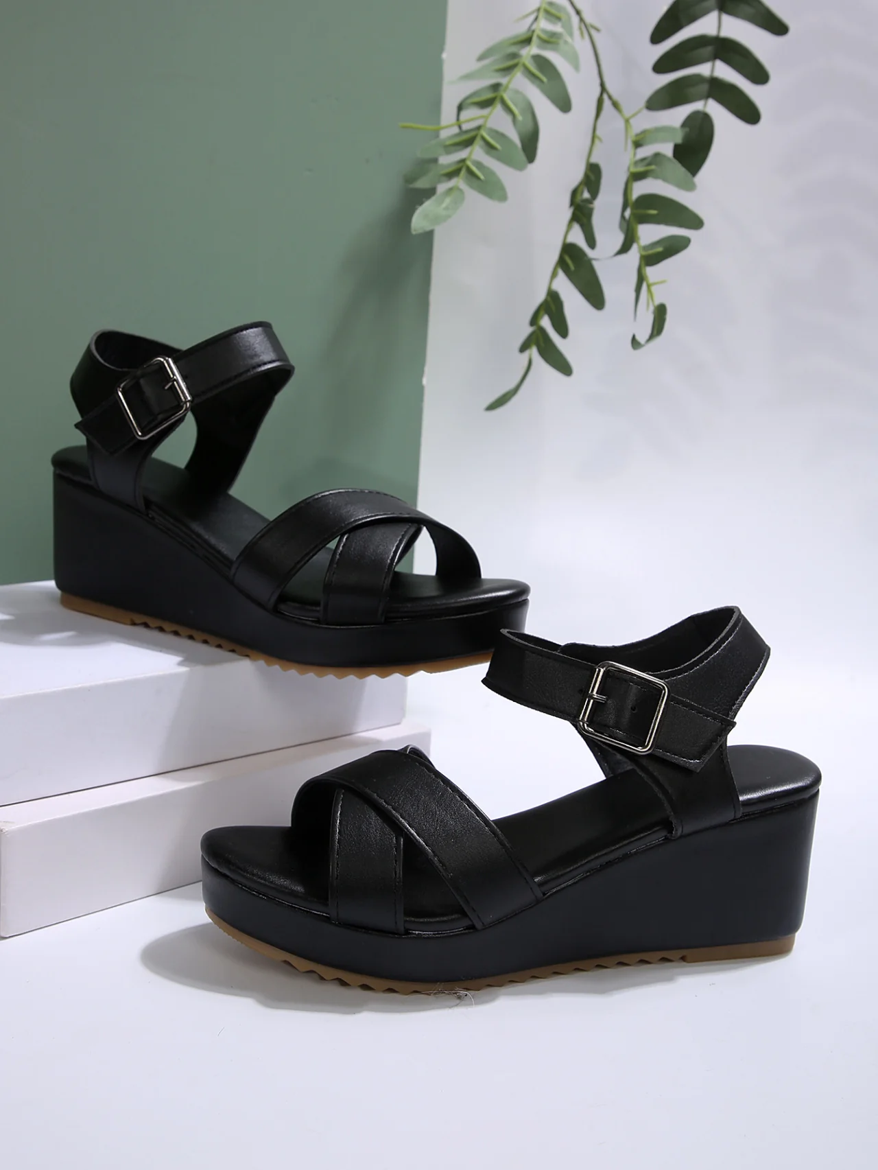 Wedge Platform Roman Sandals - Image 12