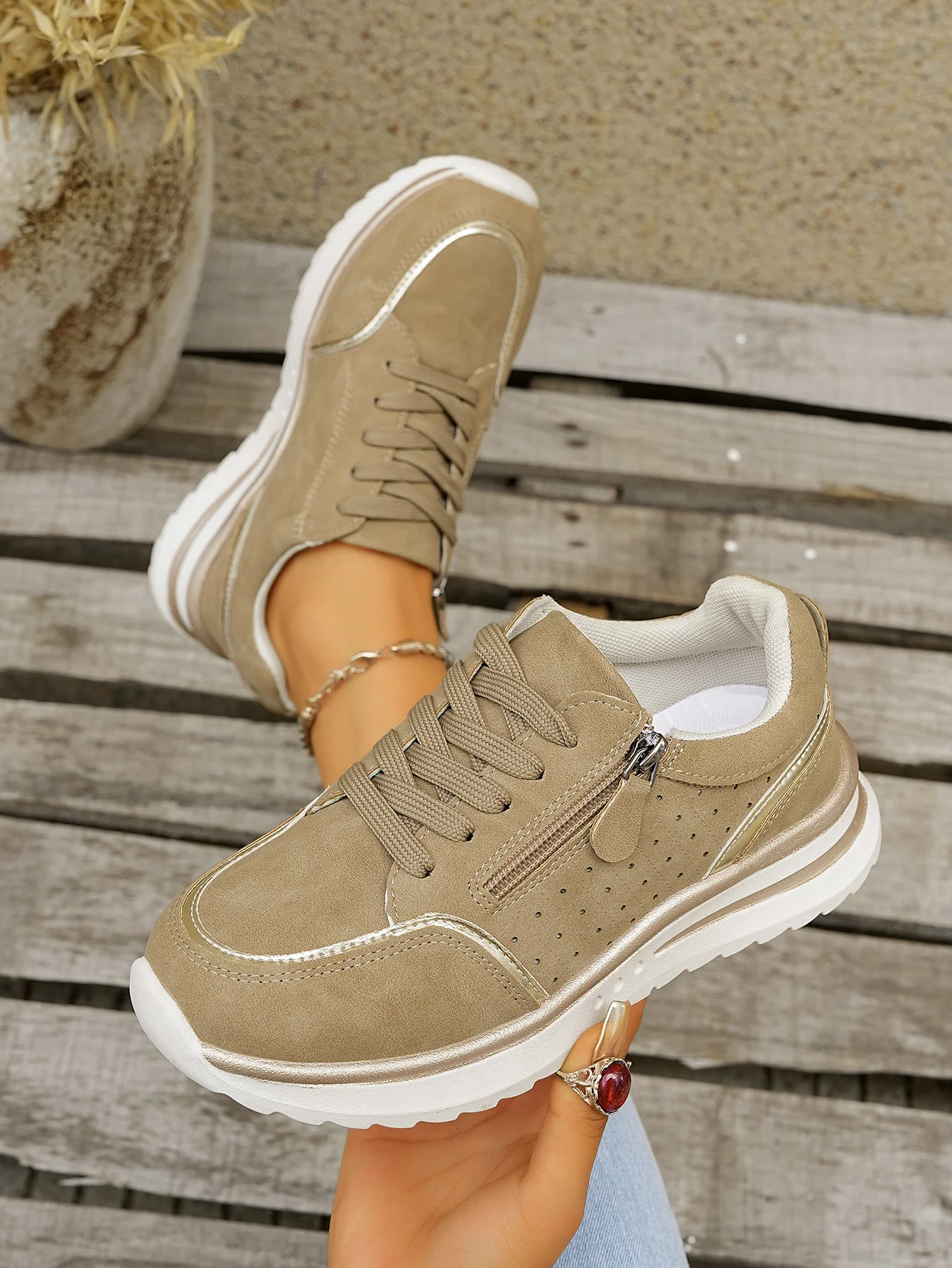 Side Zipper Breathable Athletic Shoes - Image 10