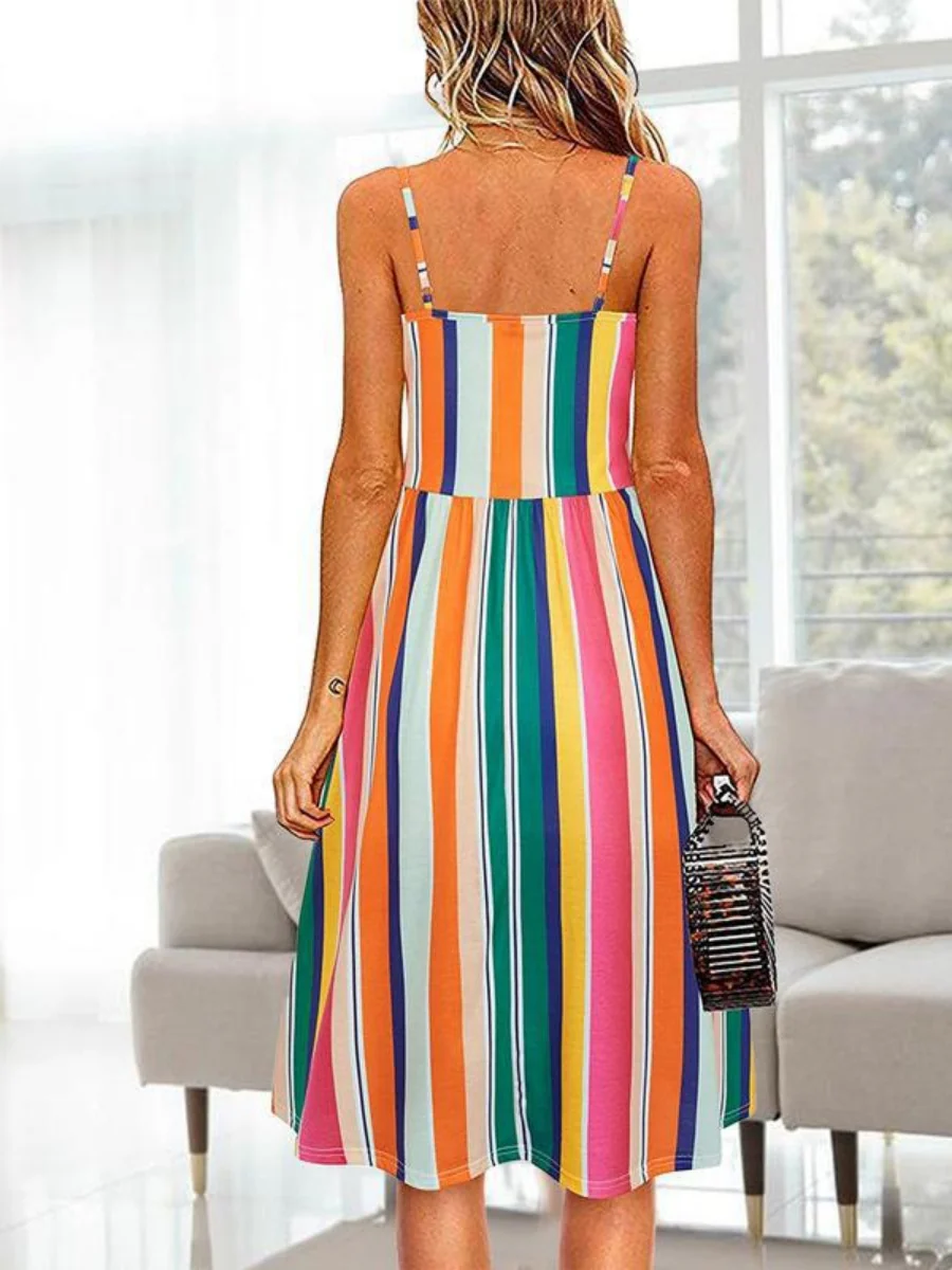 V-neck Sleeveless Midi Dress - Image 2