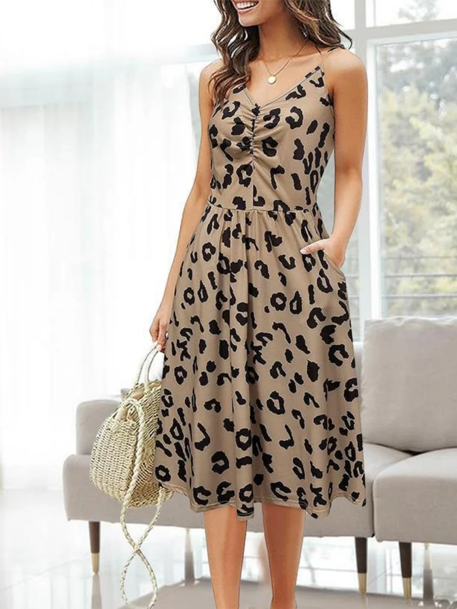V-neck Sleeveless Midi Dress - Image 4