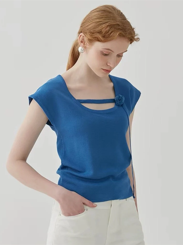 Women's Patchwork Short-sleeved Shirt - Image 3