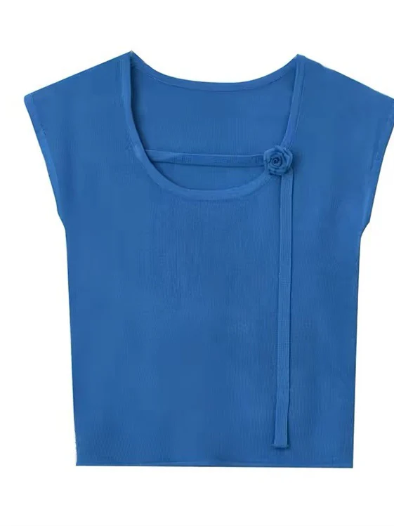 Women's Patchwork Short-sleeved Shirt - Image 5
