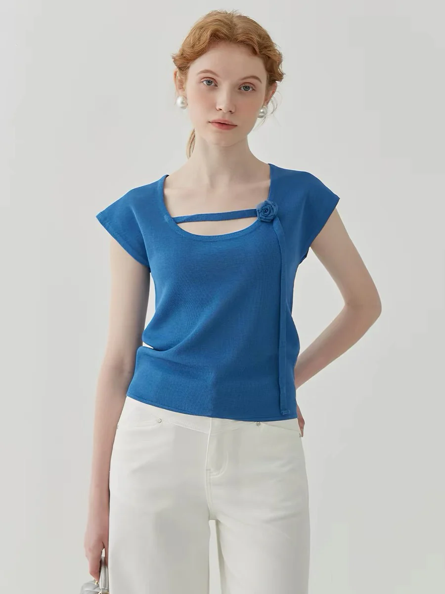 Women's Patchwork Short-sleeved Shirt - Image 7