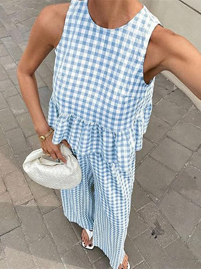 Retro Plaid Casual Suit - Image 6